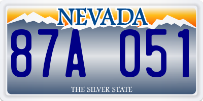NV license plate 87A051