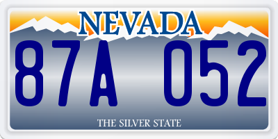 NV license plate 87A052