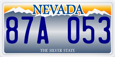 NV license plate 87A053