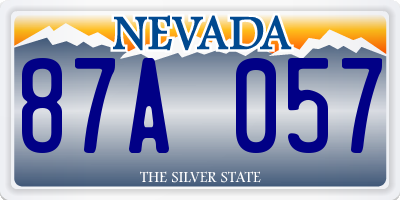 NV license plate 87A057