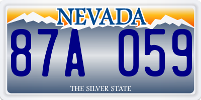 NV license plate 87A059