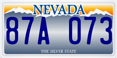 NV license plate 87A073