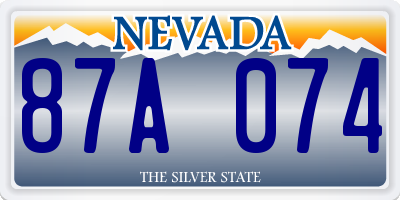 NV license plate 87A074