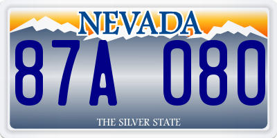 NV license plate 87A080