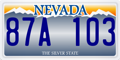 NV license plate 87A103