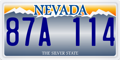 NV license plate 87A114