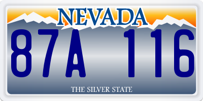 NV license plate 87A116