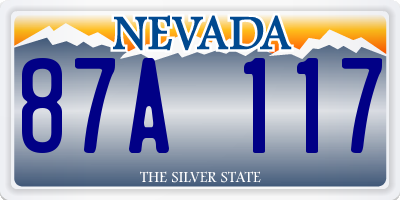 NV license plate 87A117