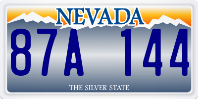 NV license plate 87A144