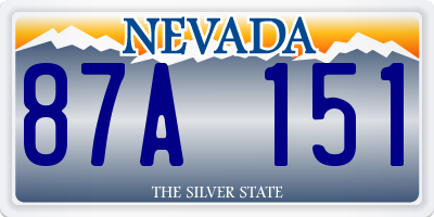 NV license plate 87A151