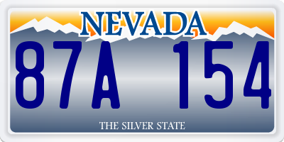 NV license plate 87A154