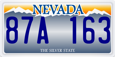 NV license plate 87A163