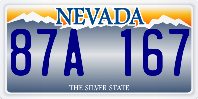 NV license plate 87A167