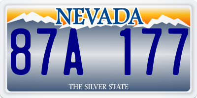 NV license plate 87A177