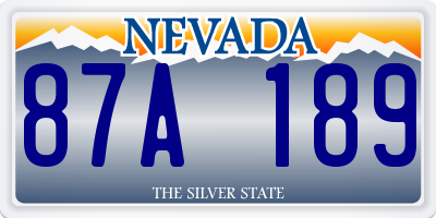 NV license plate 87A189