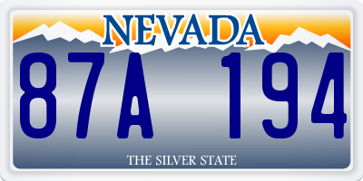 NV license plate 87A194