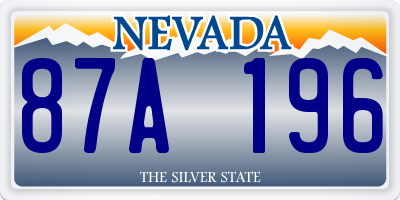NV license plate 87A196