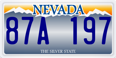 NV license plate 87A197