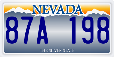 NV license plate 87A198
