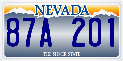 NV license plate 87A201