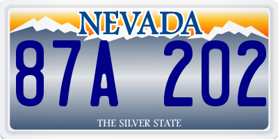 NV license plate 87A202
