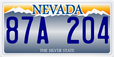 NV license plate 87A204