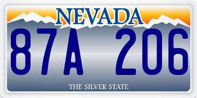 NV license plate 87A206