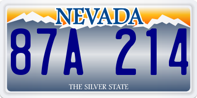 NV license plate 87A214