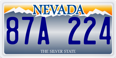 NV license plate 87A224