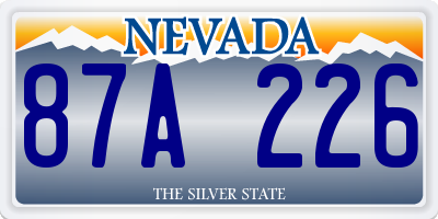 NV license plate 87A226