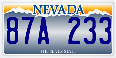 NV license plate 87A233