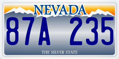 NV license plate 87A235