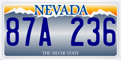 NV license plate 87A236