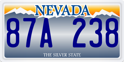 NV license plate 87A238