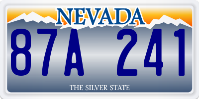 NV license plate 87A241
