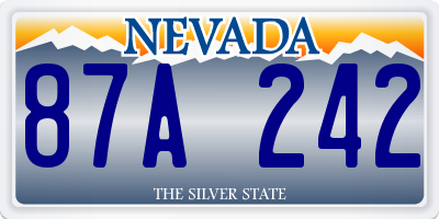 NV license plate 87A242