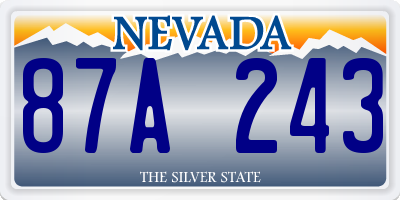 NV license plate 87A243