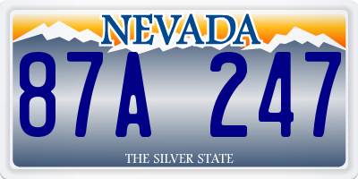 NV license plate 87A247