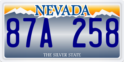 NV license plate 87A258
