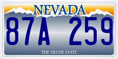 NV license plate 87A259