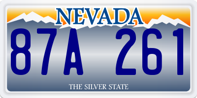 NV license plate 87A261