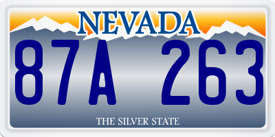 NV license plate 87A263