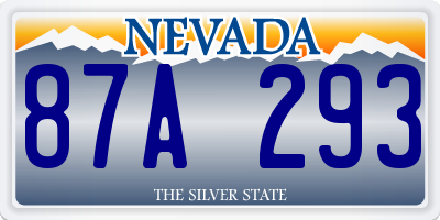 NV license plate 87A293