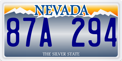 NV license plate 87A294