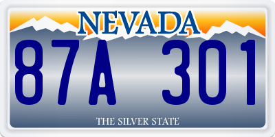 NV license plate 87A301