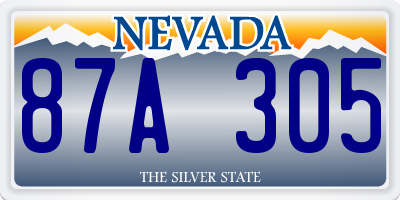 NV license plate 87A305