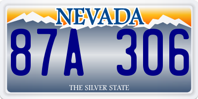 NV license plate 87A306