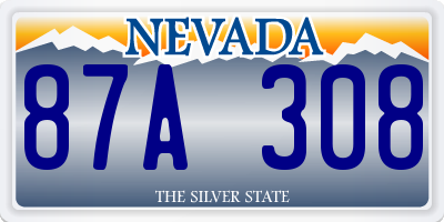 NV license plate 87A308