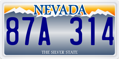 NV license plate 87A314