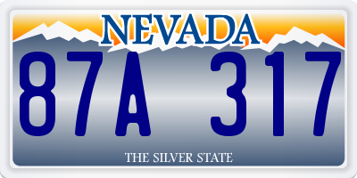 NV license plate 87A317